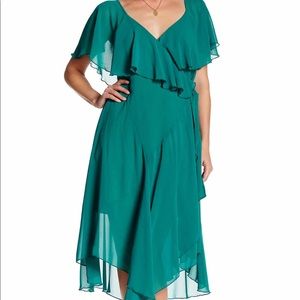 Chiffon flutter wrap dress